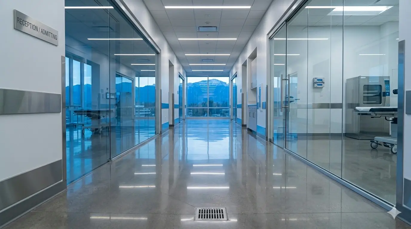 Clean medical office space after professional commercial cleaning